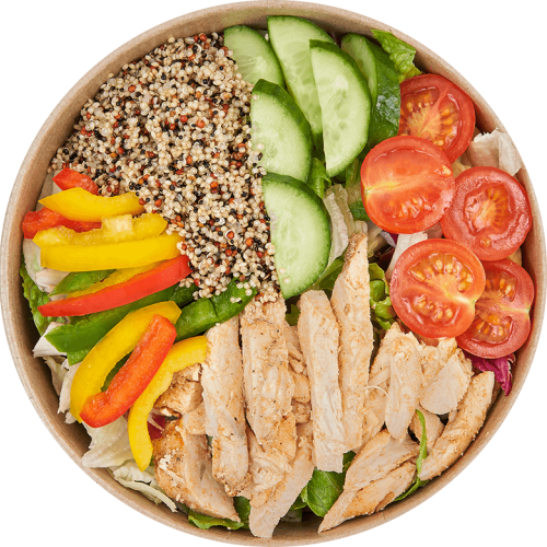 Chicken tricolor quinoa bowl