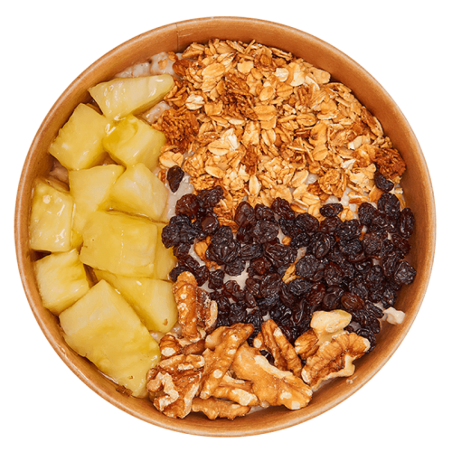 Oatmeal με εξωτικά φρούτα, ξηρούς καρπούς & granola